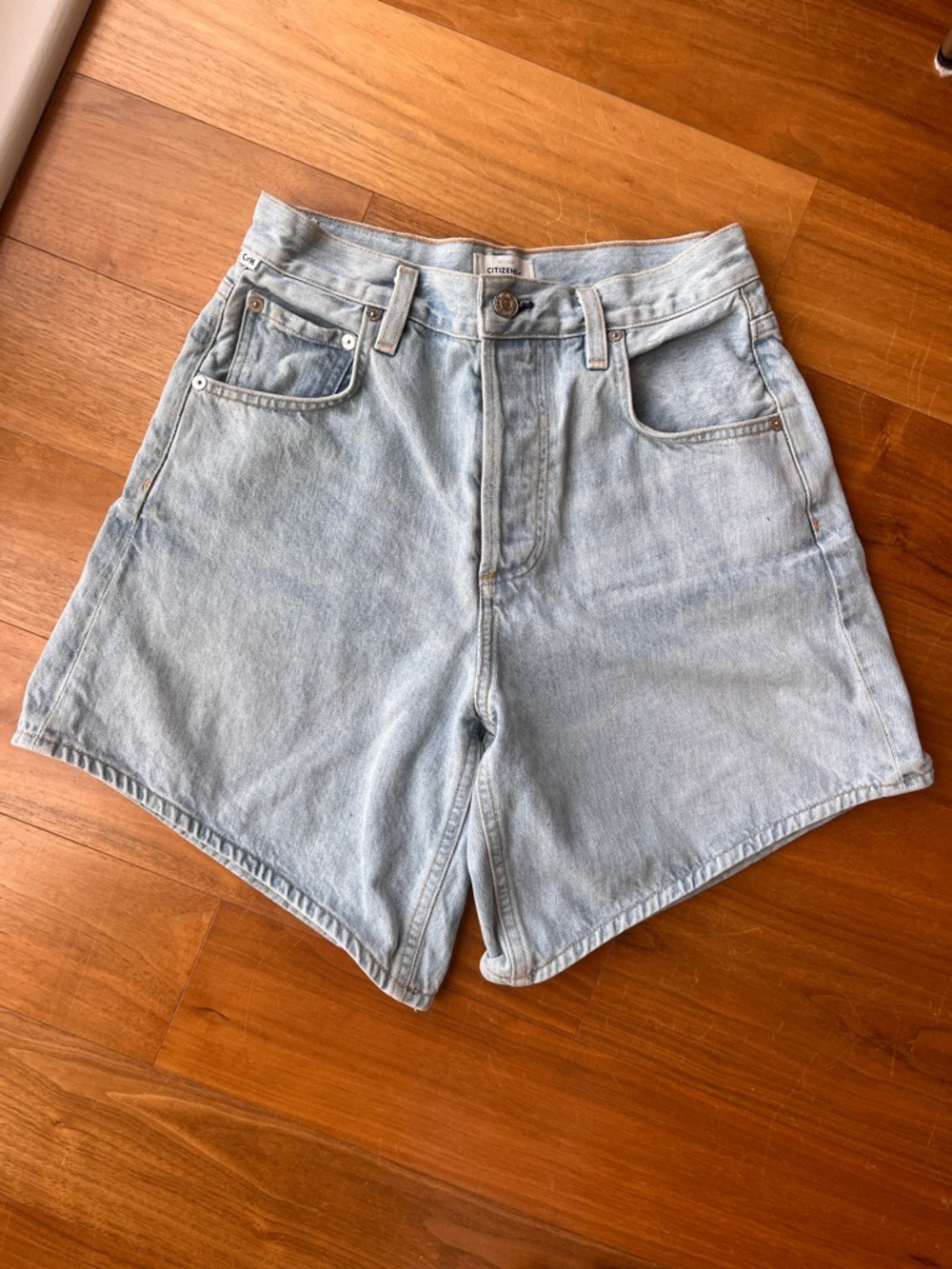 Citizens Of Humanity Light Blue High-Rise Denim Shorts